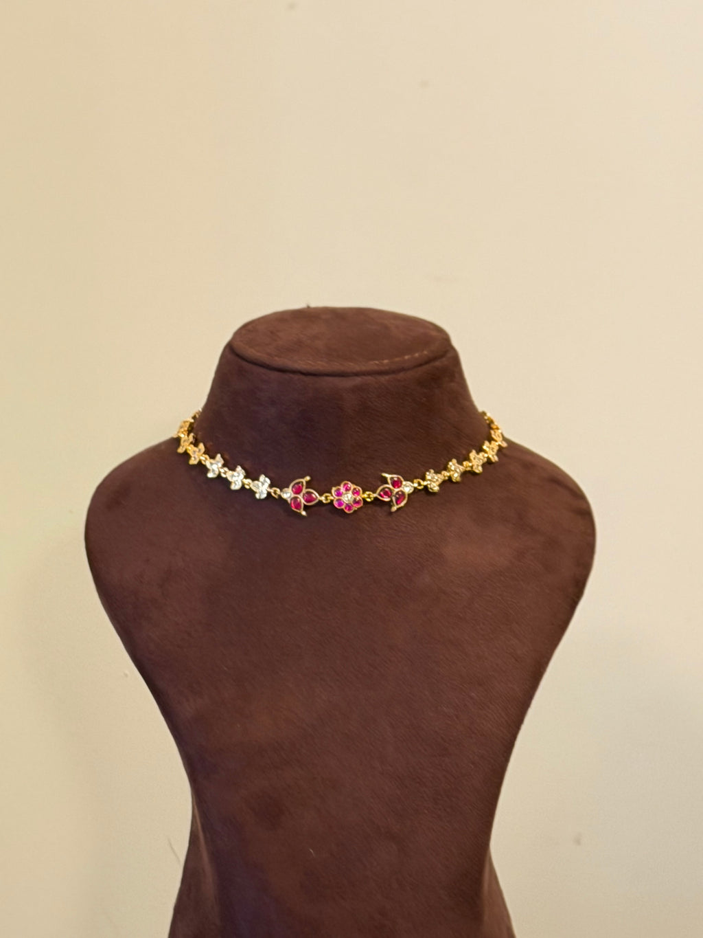 Ruby Kundan Choker with Impoun Chain