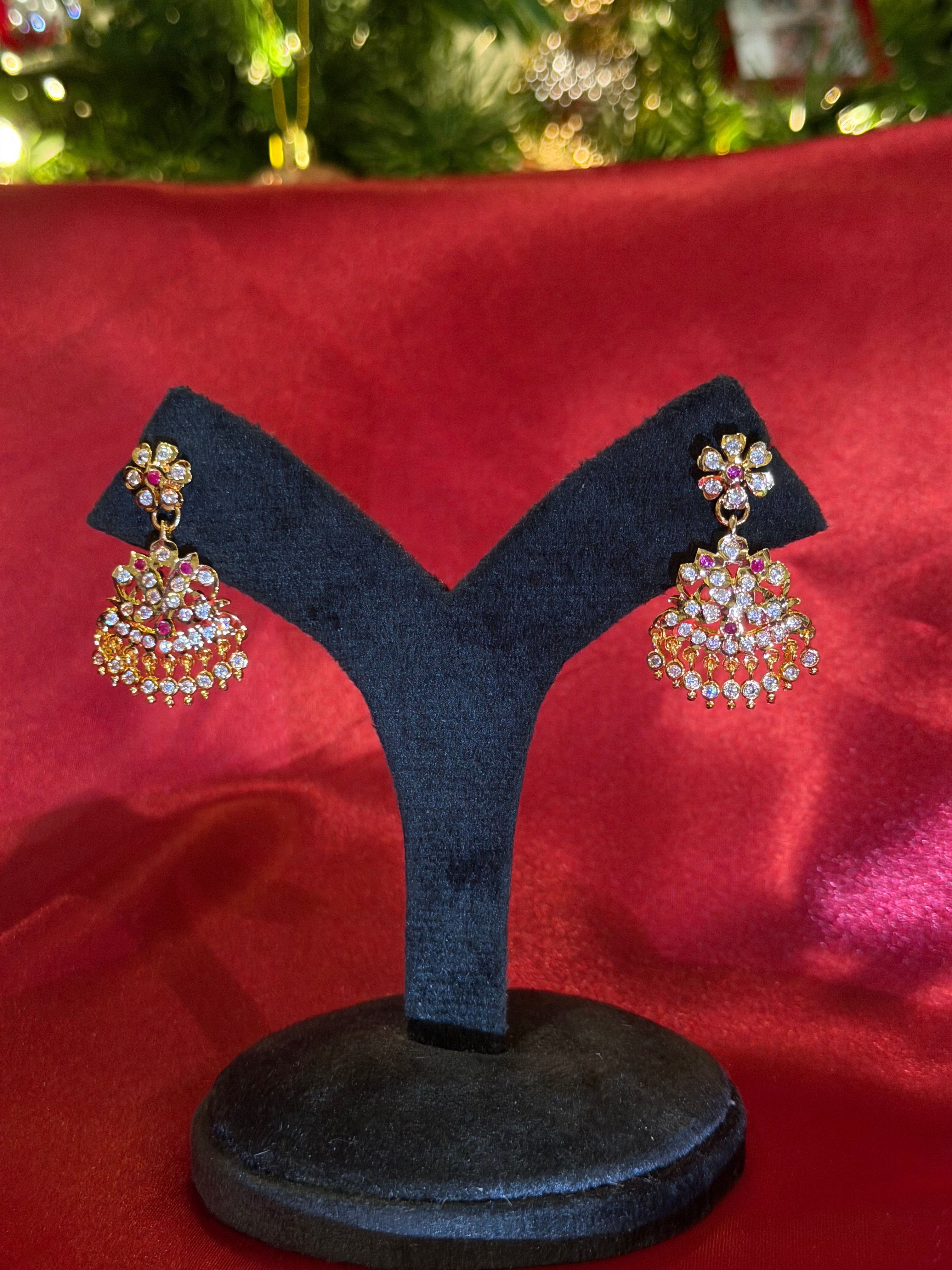 Ruby White Impoun Earring