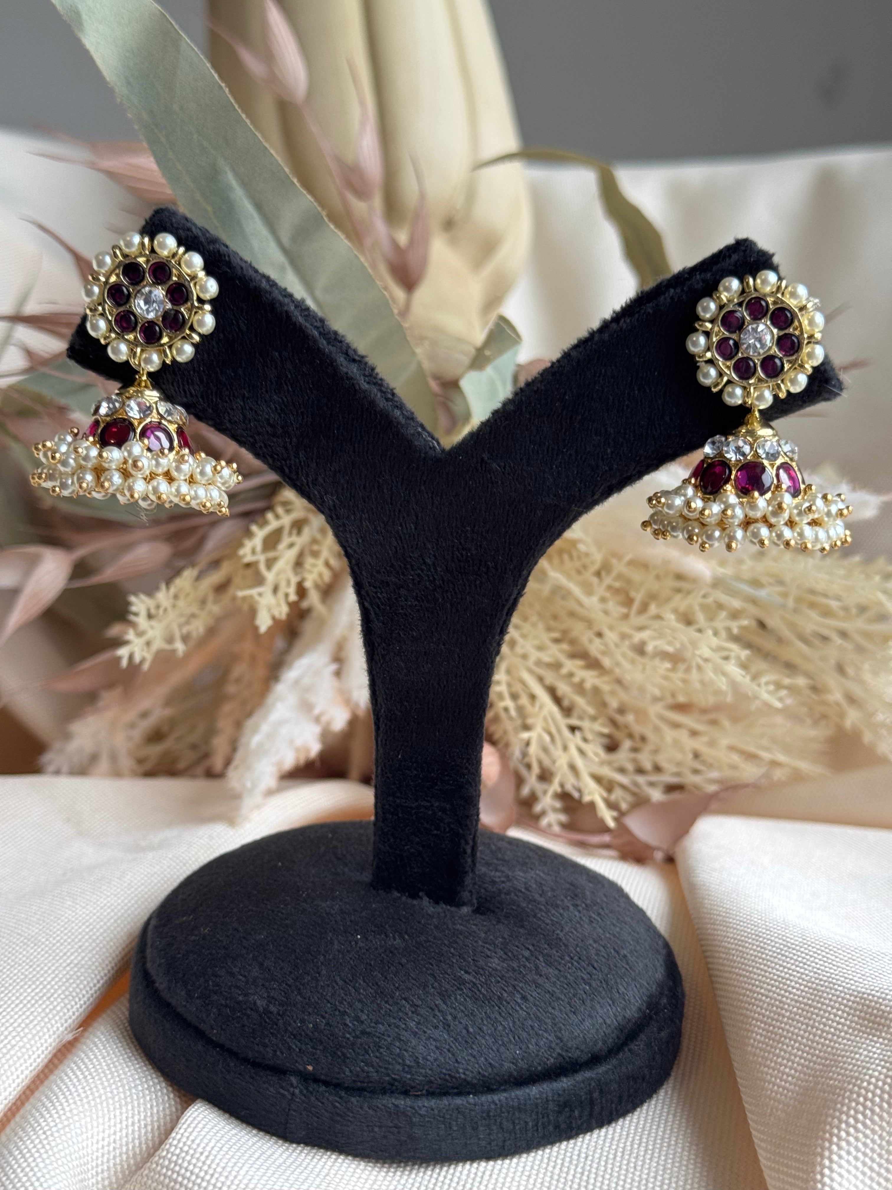 Premium Traditional Kemp 2-line Jhumka