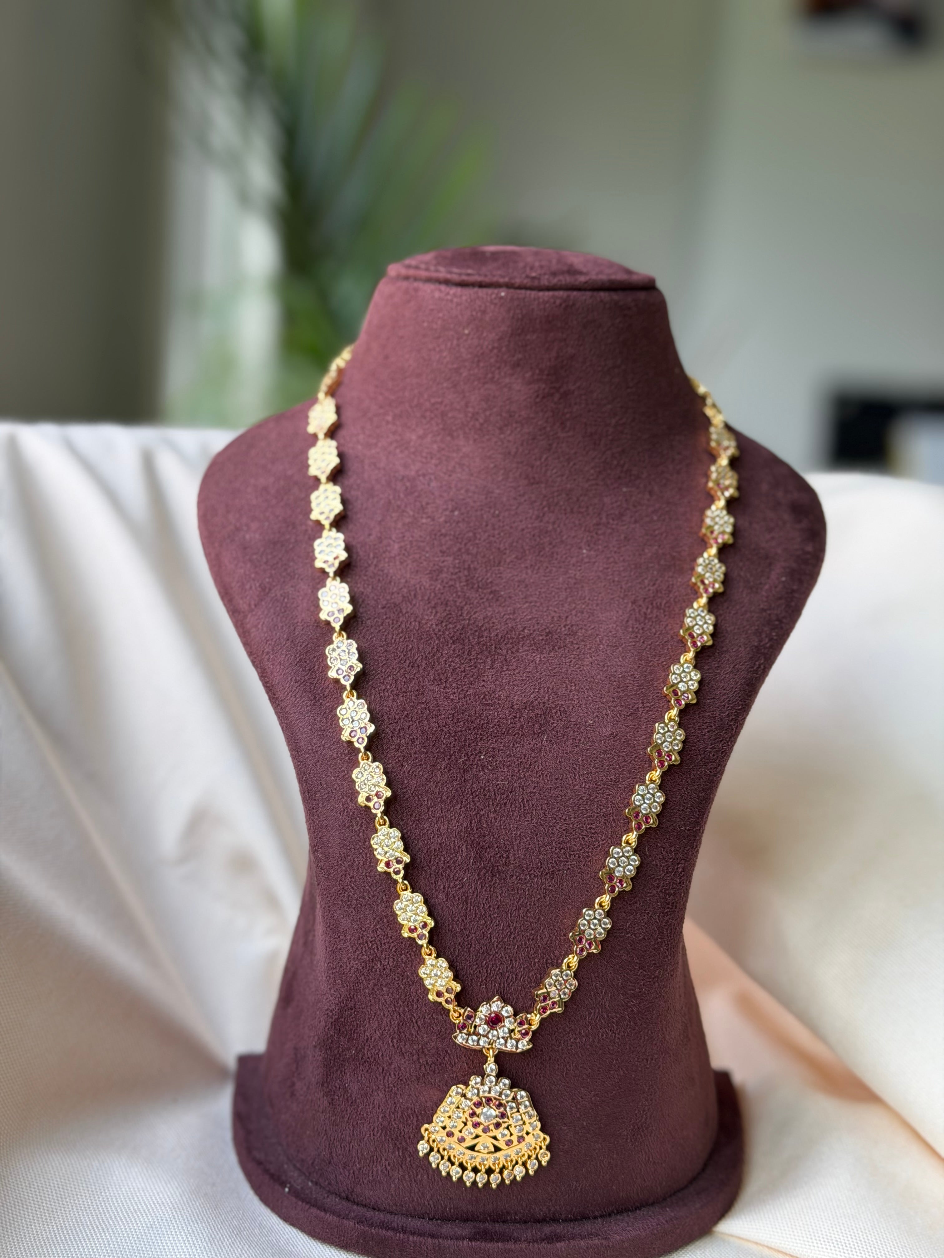 White and Ruby Stone long Haram