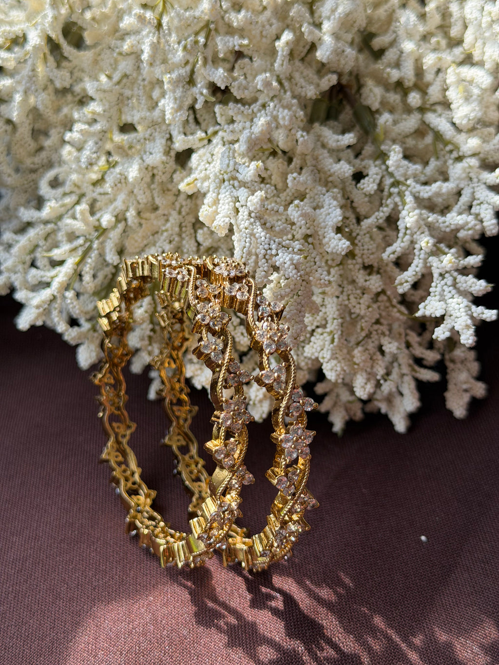 Floral Premium CZ Stone Bangles