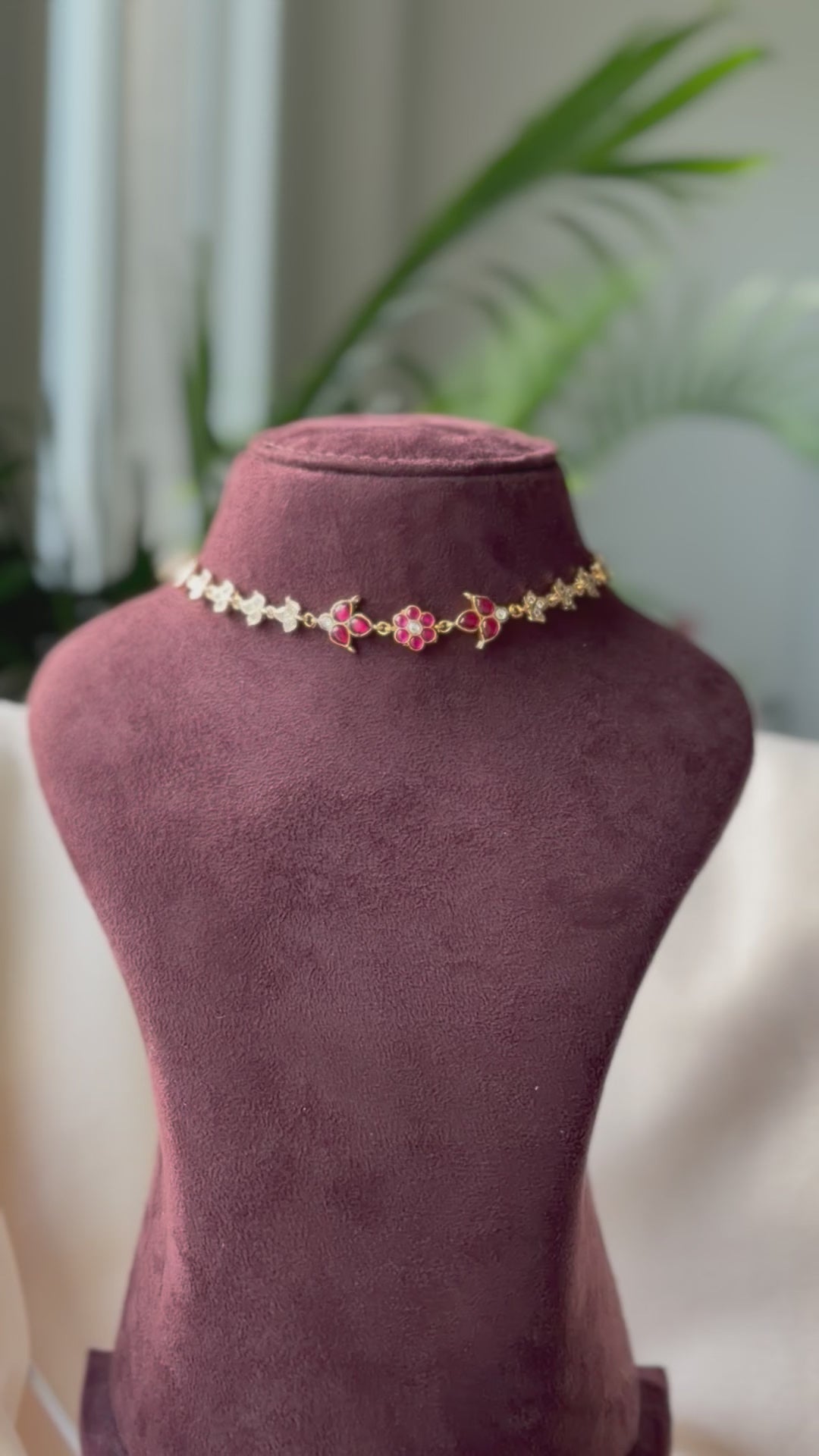 Ruby Kundan Choker with Impoun Chain