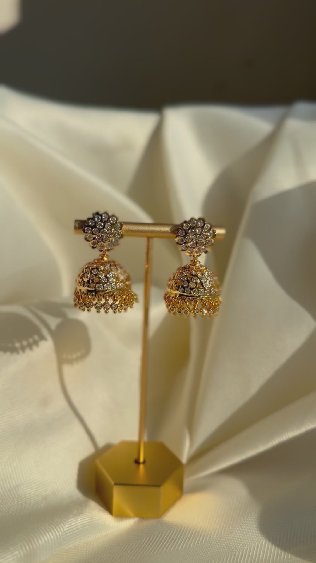 White Impoun Jhumki - Medium Size