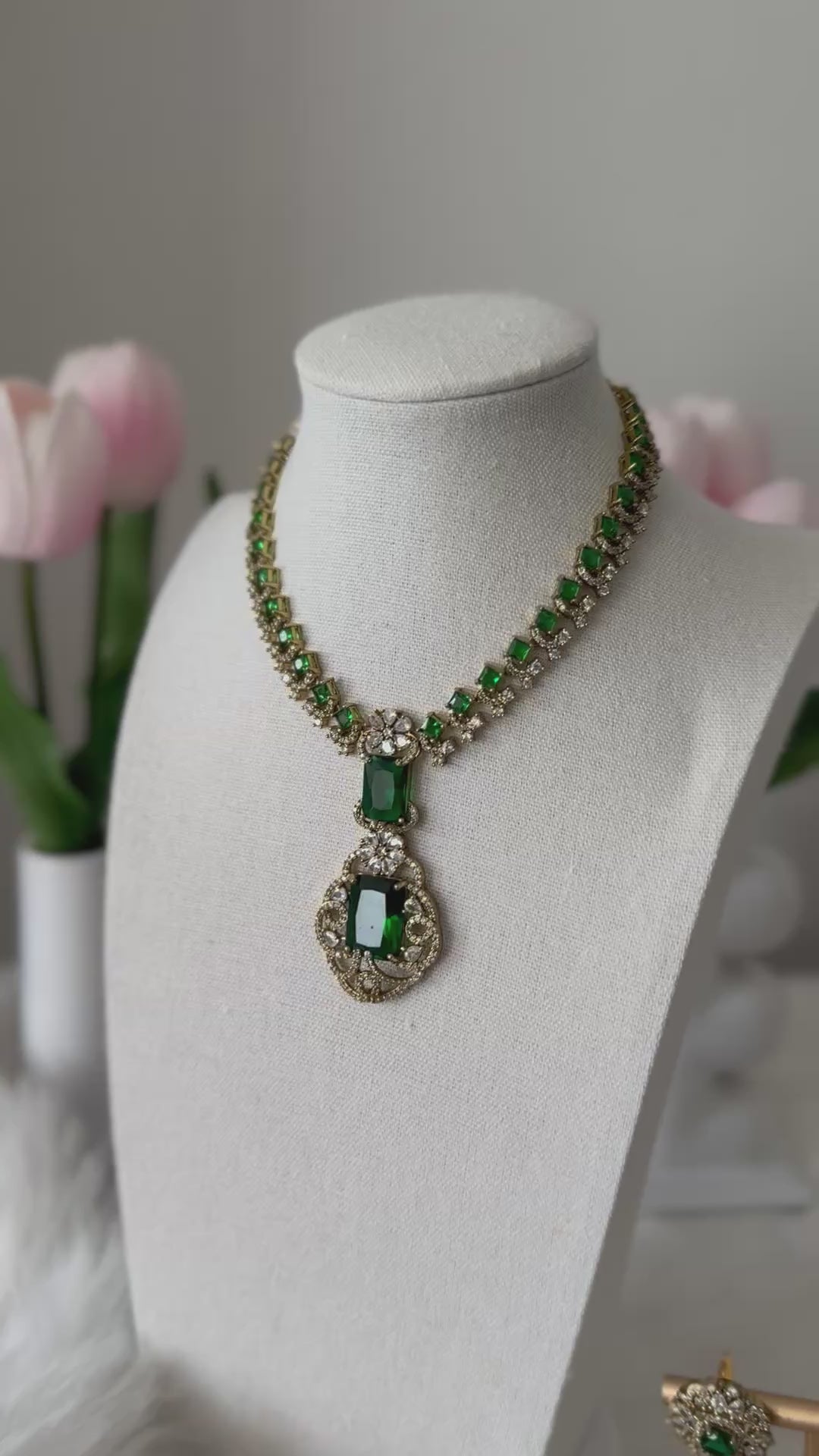 Trending Nita Ambani Short Haram set- Green