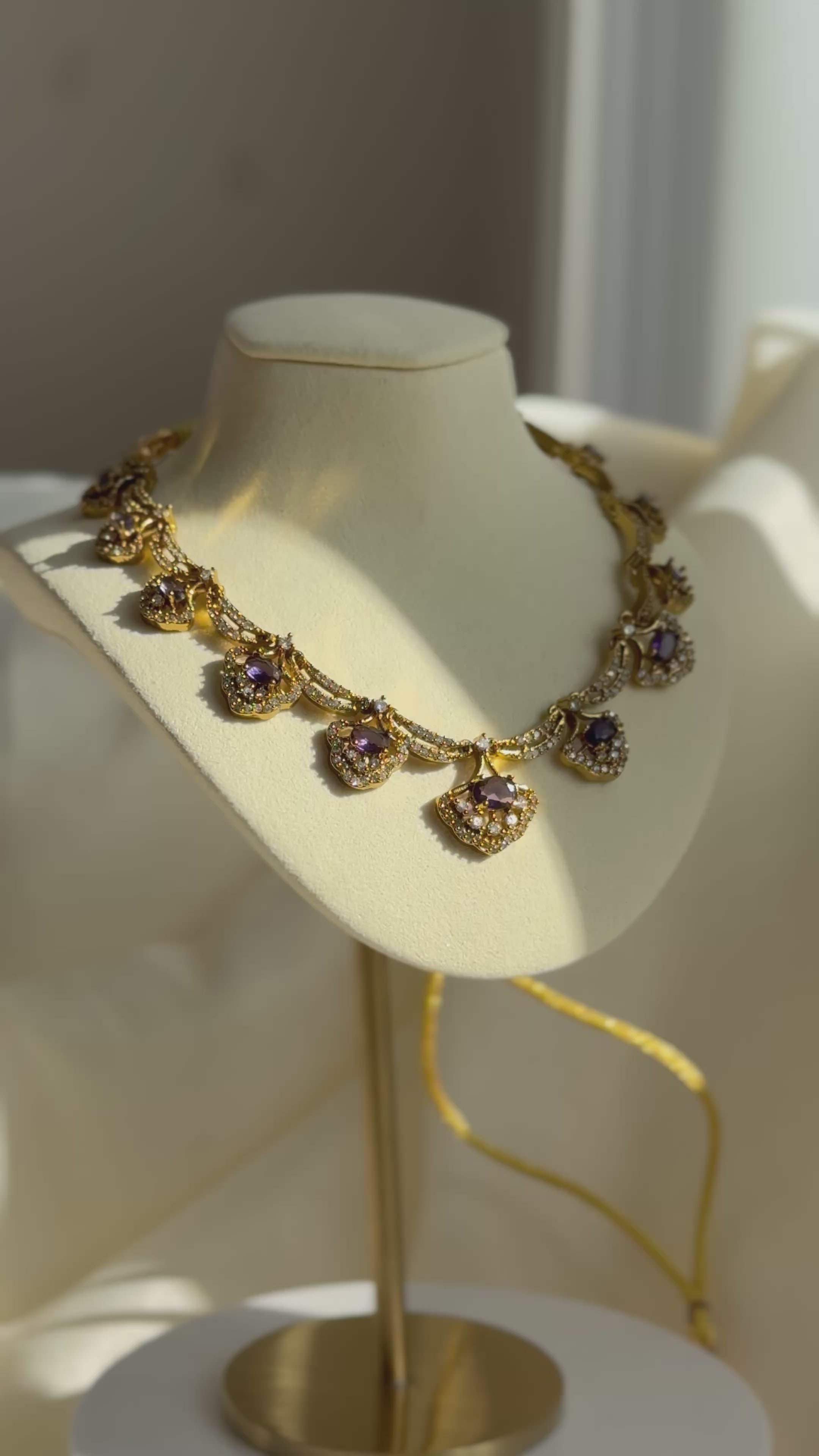 Diamond Uncut Necklace - Purple