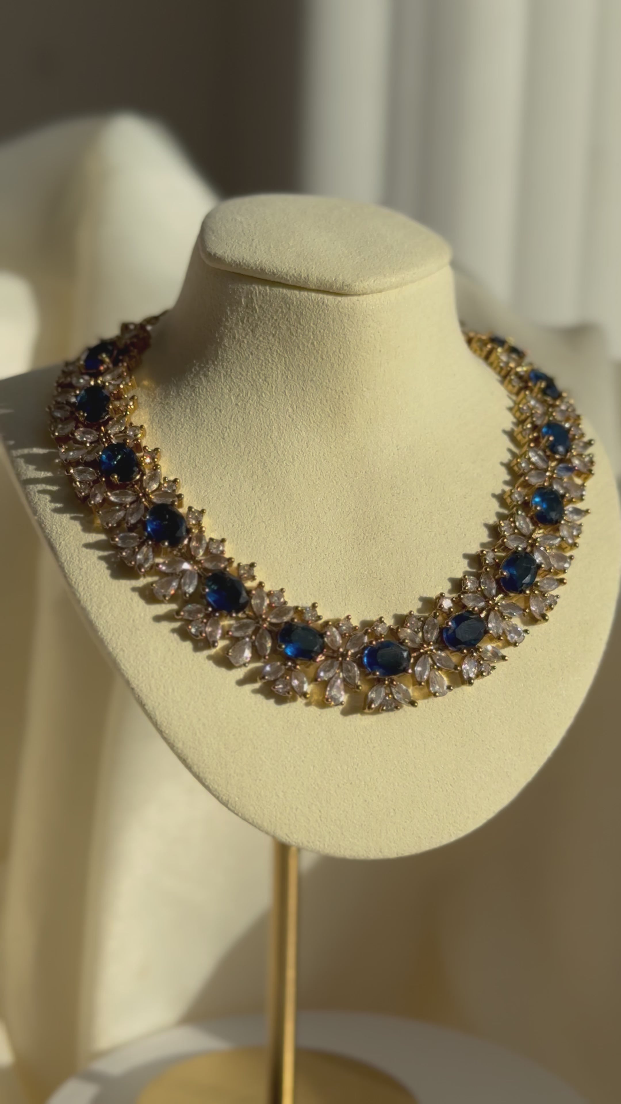 Navy Blue Stone Necklace