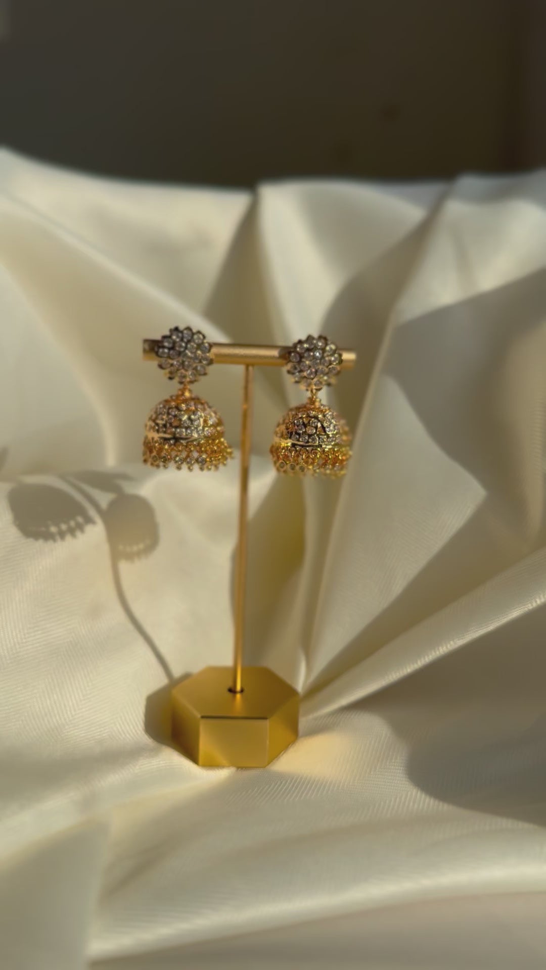 White Impoun Jhumki - Medium Size